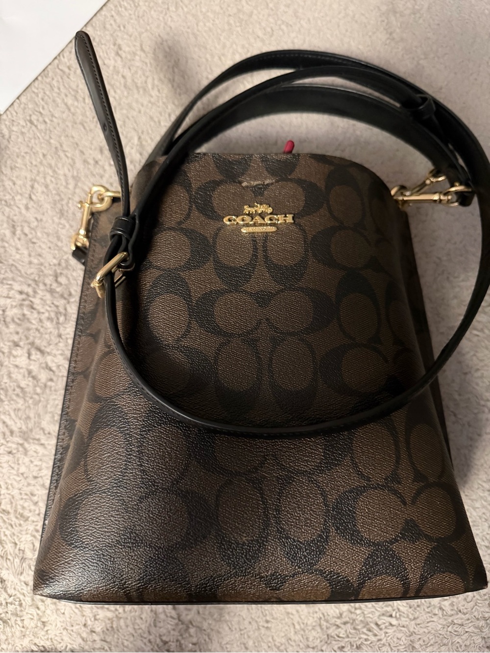Coach Brown/Black Signature bucket bag
